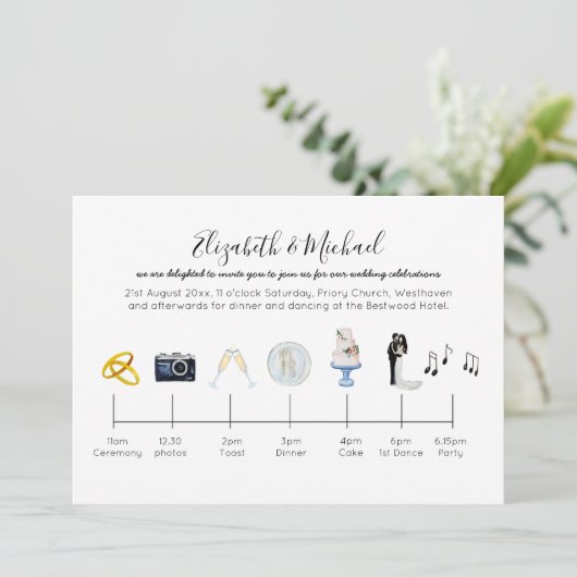 Illustratie van het Icons Fun van de Uitnodiging v (Staand voorkant)