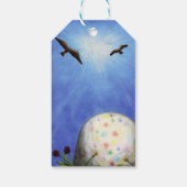 illustratie van het in het gras liggende oosterei  cadeaulabel (Achterkant)