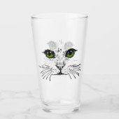 Illustratie van het kat-gezicht in zwarte levendig glas (Voorkant)