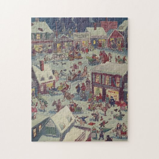 Illustratie van het kerstdagblad Vintage (1918) Legpuzzel (Verticaal)