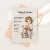 Illustratie van het kindje Jezus en het lam Feestdagenkaart