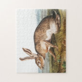 Illustratie van het konijn van textielhaas (Lepus Legpuzzel (Verticaal)