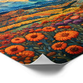 Illustratie van het landschap van de Retro Mountai Poster (Hoek)