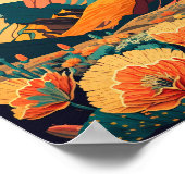 Illustratie van het landschap van de Retro Mountai Poster (Hoek)