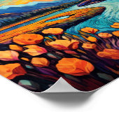 Illustratie van het landschap van de Retro Mountai Poster (Hoek)