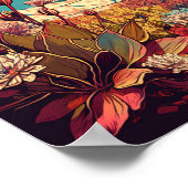 Illustratie van het landschap van de Retro Mountai Poster (Hoek)