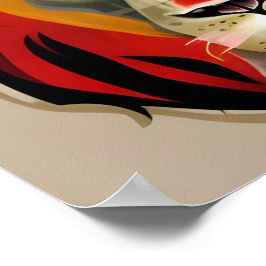 Illustratie van het leeuwengezicht poster (Hoek)