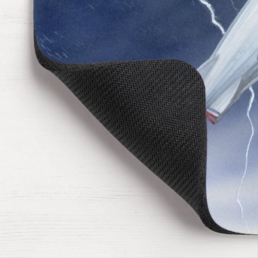 Illustratie van het luchtschip dat wordt getroffen muismat (Hoek)