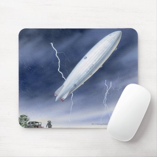 Illustratie van het luchtschip dat wordt getroffen muismat (Met muis)