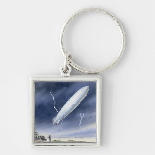 Illustratie van het luchtschip dat wordt getroffen sleutelhanger (Voorkant)