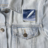Illustratie van het luchtschip dat wordt getroffen vierkante button 5,1 cm (In situ)