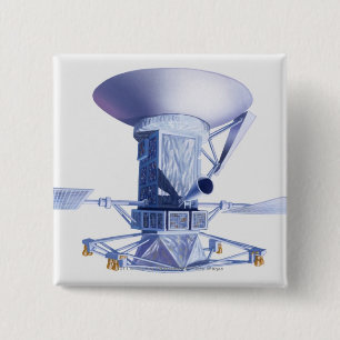 Illustratie van het magneetruimtevaartuig vierkante button 5,1 cm