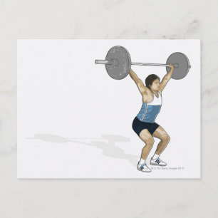 Illustratie van het man met wegingsfactor briefkaart