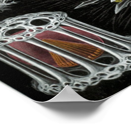 illustratie van het mariene leven poster (Hoek)