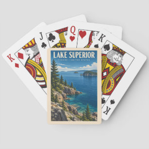 Illustratie van het meer van Superior Reis Kunst V Pokerkaarten