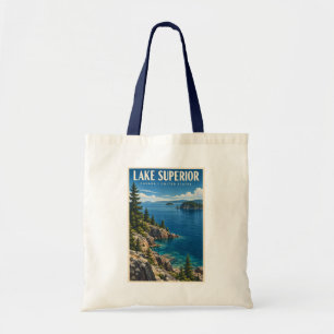 Illustratie van het meer van Superior Reis Kunst V Tote Bag