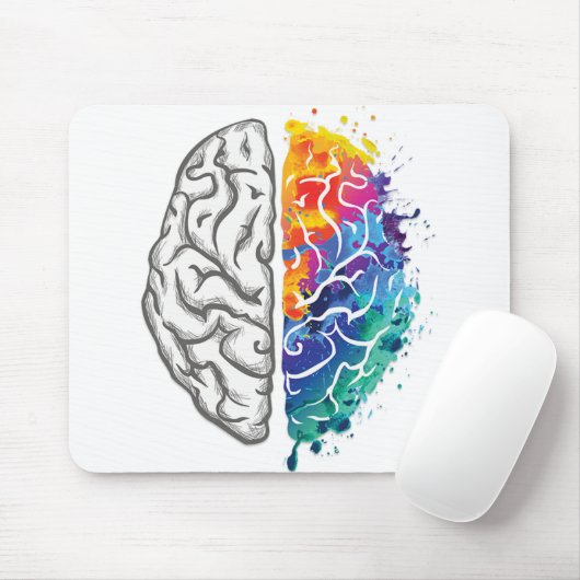 illustratie van het menselijk brein muismat (Met muis)
