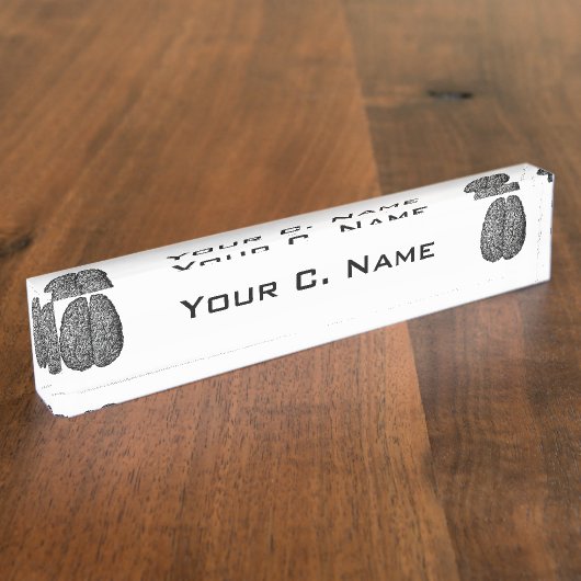  illustratie van het menselijk brein naambordje (Zijkant)