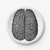 illustratie van het menselijk brein papieren bordje (Voorkant)