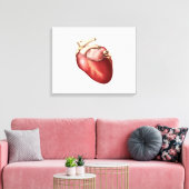 Illustratie van het menselijk hart canvas afdruk (Insitu (Woonkamer))
