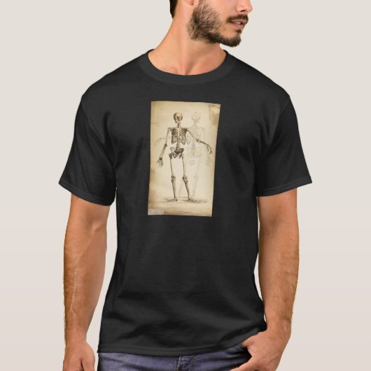 illustratie van het menselijk skelet t-shirt (Voorkant)