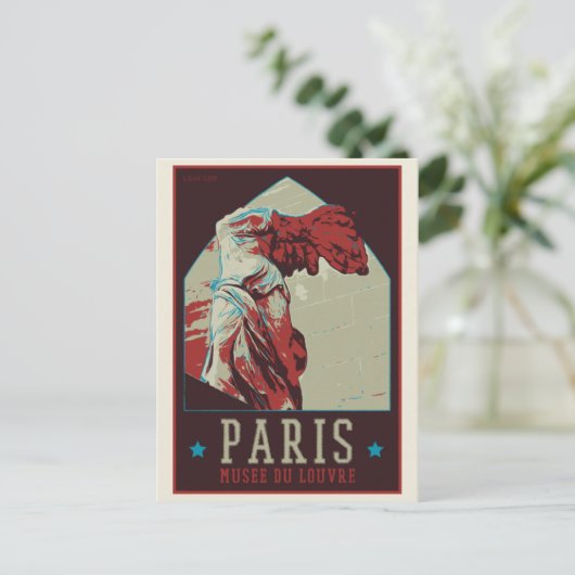 Illustratie van het museum van Parijs Louvre Frank Briefkaart (Staand voorkant)