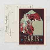 Illustratie van het museum van Parijs Louvre Frank Briefkaart (Voorkant / Achterkant)