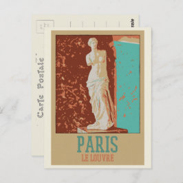 Illustratie van het museum van Parijs Louvre Frans Briefkaart