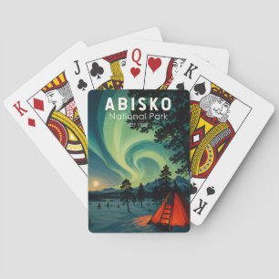 Illustratie van het noorderlicht in Nationaal park Pokerkaarten