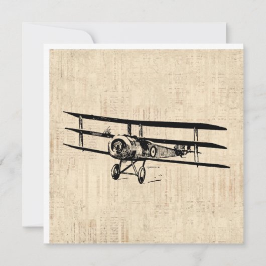 illustratie van het oude Antiek vliegtuig Kaart (Achterkant)