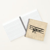  illustratie van het oude Antiek vliegtuig Notitieboek (Binnen)