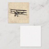  illustratie van het oude Antiek vliegtuig Notitiekaartje (Voorkant / Achterkant)