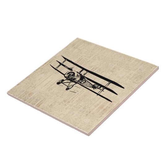 illustratie van het oude Antiek vliegtuig Tegeltje (Zijkant)