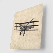 illustratie van het oude Antiek vliegtuig Vierkante Klok (Hoek)