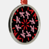 Illustratie van het Poodle-patroon aanpasbaar Metalen Ornament (Rechts)