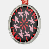 Illustratie van het Poodle-patroon aanpasbaar Metalen Ornament (Links)
