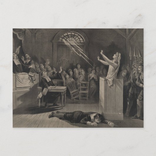 Illustratie van het proces van Salem Witch Briefkaart (Voorkant)