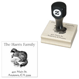  Illustratie van het Raccoon Gepersonaliseerd Rubberstempel