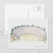 Illustratie van het Romeinse amfitheater Briefkaart (Voorkant / Achterkant)