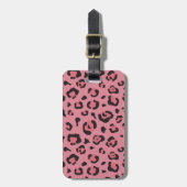 Illustratie van het roze leopard-dier bagagelabel (Voorkant verticaal)