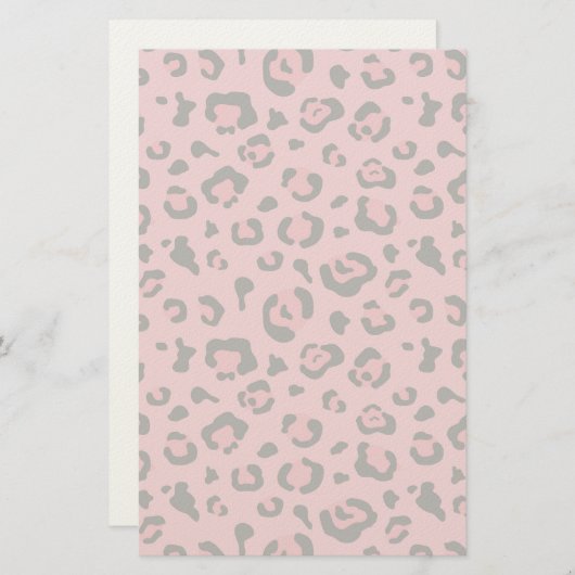 Illustratie van het roze leopard-dier briefpapier (Voorkant / Achterkant)