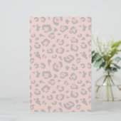 Illustratie van het roze leopard-dier briefpapier (Staand voorkant)