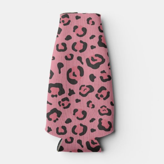 Illustratie van het roze leopard-dier flesjeskoeler (Voorkant)
