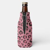 Illustratie van het roze leopard-dier flesjeskoeler (Fles Achterkant)