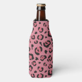 Illustratie van het roze leopard-dier flesjeskoeler (Fles Voorkant)