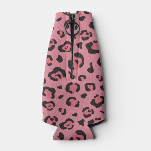 Illustratie van het roze leopard-dier flesjeskoeler (Achterkant)