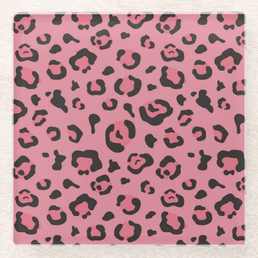 Illustratie van het roze leopard-dier glazen onderzetter (Voorkant)