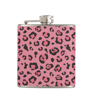 Illustratie van het roze leopard-dier heupfles