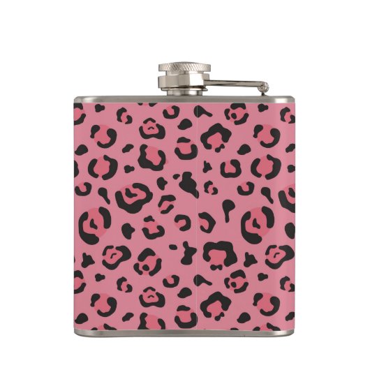 Illustratie van het roze leopard-dier heupfles (Achterkant)