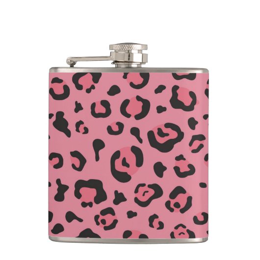 Illustratie van het roze leopard-dier heupfles (Voorkant)
